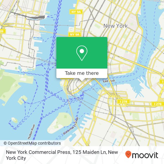 Mapa de New York Commercial Press, 125 Maiden Ln