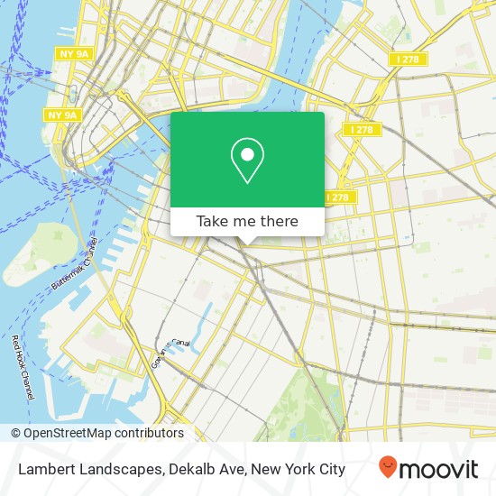 Mapa de Lambert Landscapes, Dekalb Ave