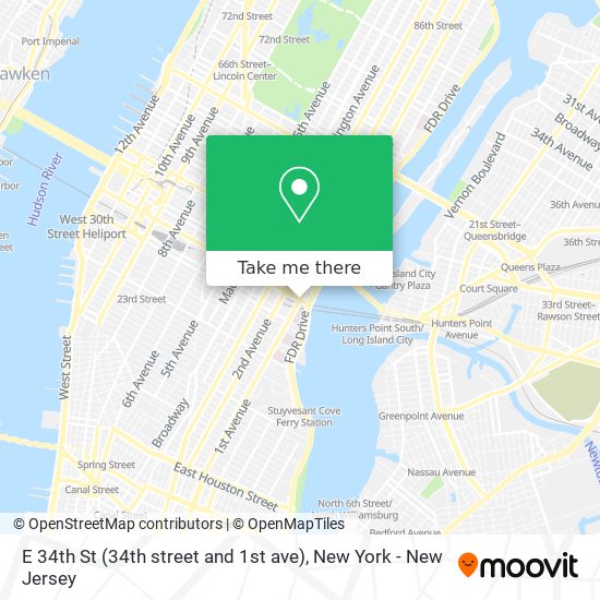 Mapa de E 34th St (34th street and 1st ave)