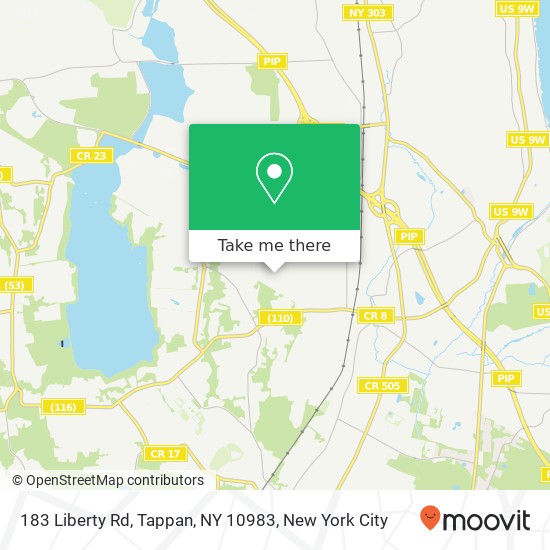 Mapa de 183 Liberty Rd, Tappan, NY 10983