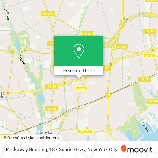 Rockaway Bedding, 187 Sunrise Hwy map