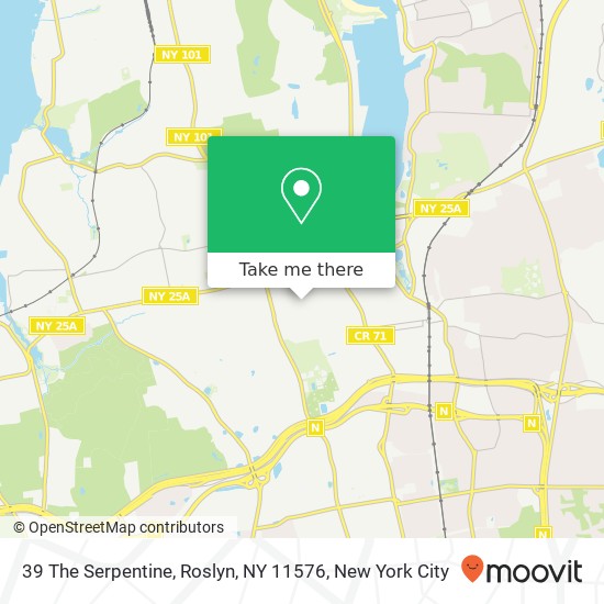 Mapa de 39 The Serpentine, Roslyn, NY 11576