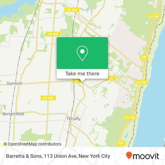 Mapa de Barretta & Sons, 113 Union Ave