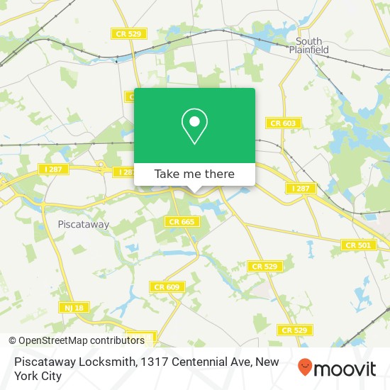 Mapa de Piscataway Locksmith, 1317 Centennial Ave