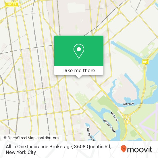 Mapa de All in One Insurance Brokerage, 3608 Quentin Rd