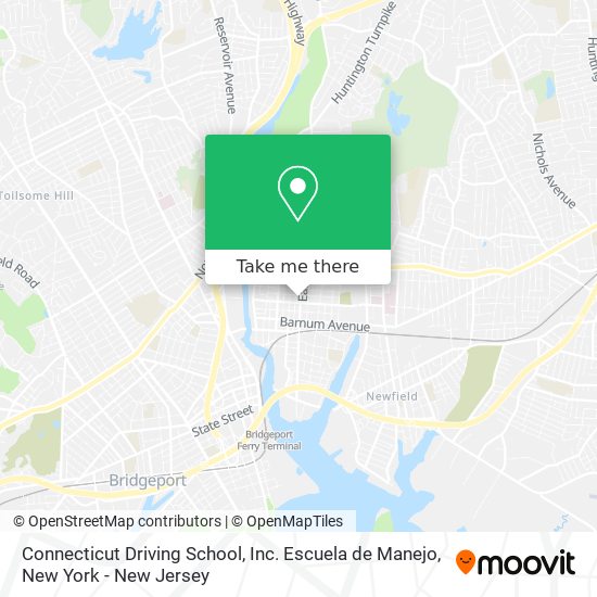 Mapa de Connecticut Driving School, Inc. Escuela de Manejo