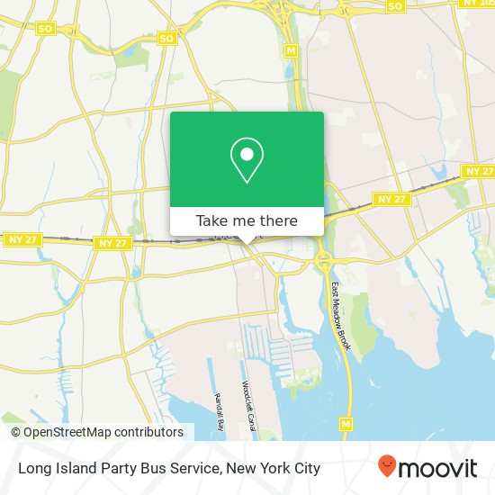 Long Island Party Bus Service map