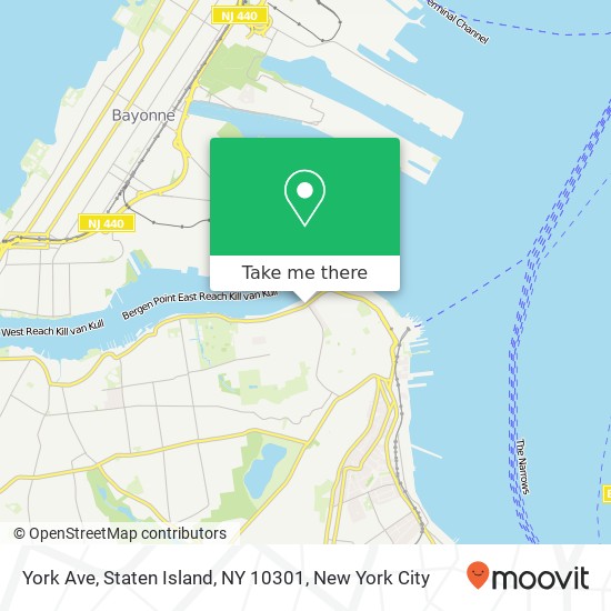 Mapa de York Ave, Staten Island, NY 10301