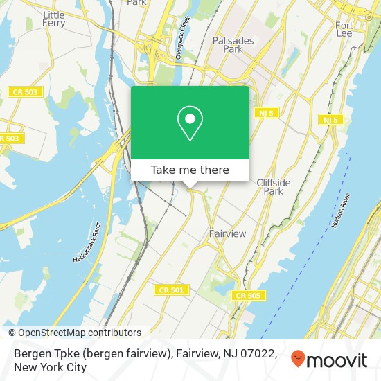 Bergen Tpke (bergen fairview), Fairview, NJ 07022 map