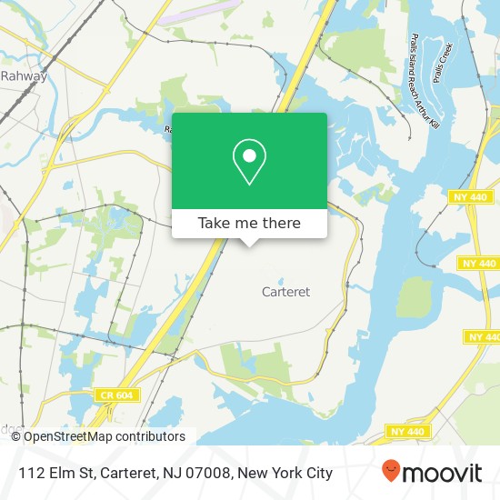 Mapa de 112 Elm St, Carteret, NJ 07008