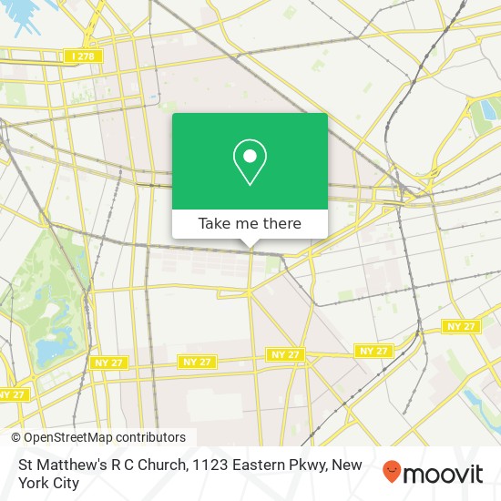 St Matthew's R C Church, 1123 Eastern Pkwy map