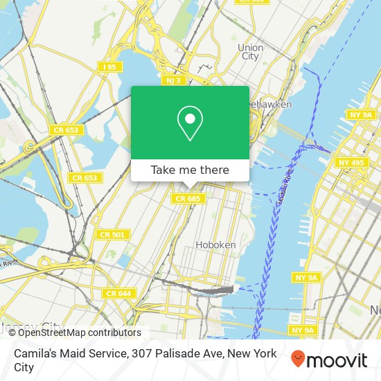 Mapa de Camila's Maid Service, 307 Palisade Ave