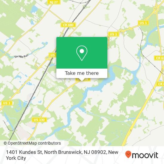 Mapa de 1401 Kundes St, North Brunswick, NJ 08902