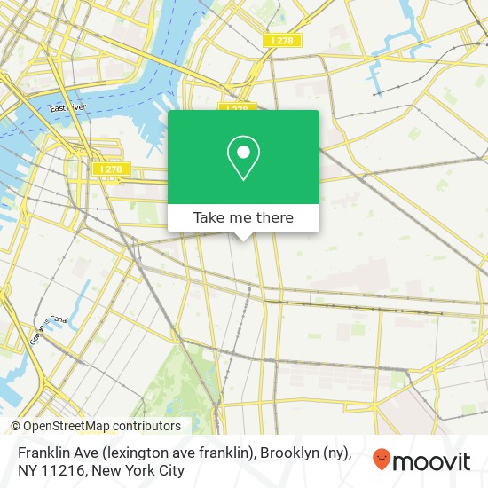 Franklin Ave (lexington ave franklin), Brooklyn (ny), NY 11216 map