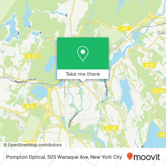 Mapa de Pompton Optical, 505 Wanaque Ave