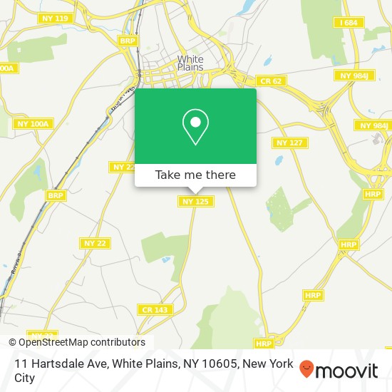 Mapa de 11 Hartsdale Ave, White Plains, NY 10605