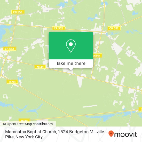 Maranatha Baptist Church, 1524 Bridgeton Millville Pike map