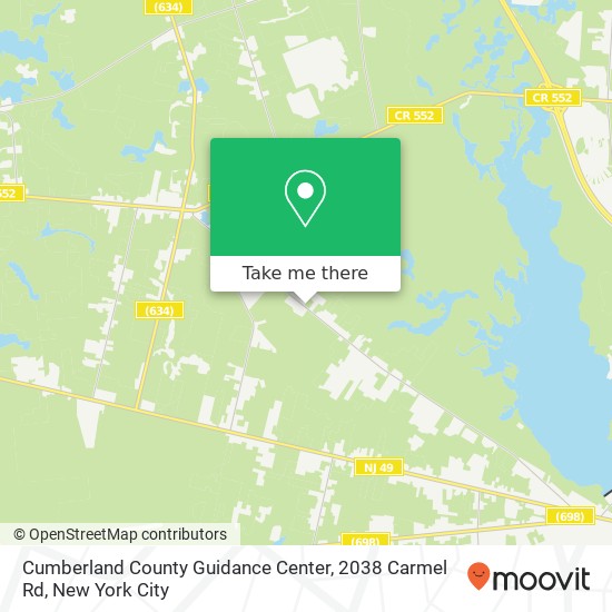 Mapa de Cumberland County Guidance Center, 2038 Carmel Rd