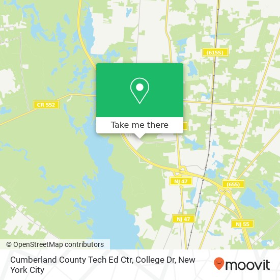 Mapa de Cumberland County Tech Ed Ctr, College Dr