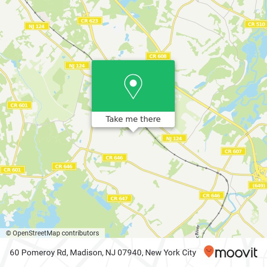 Mapa de 60 Pomeroy Rd, Madison, NJ 07940