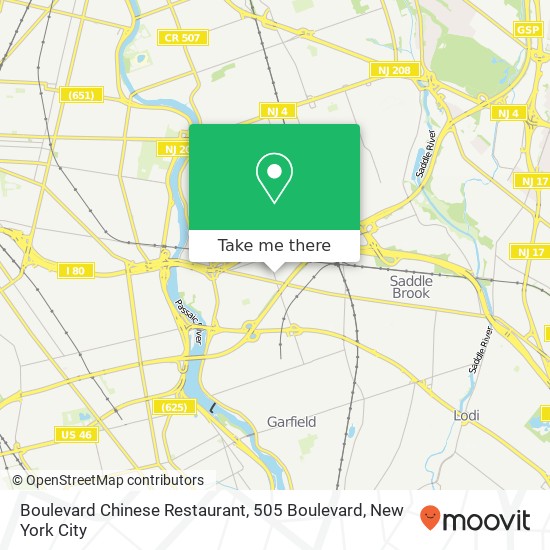 Boulevard Chinese Restaurant, 505 Boulevard map