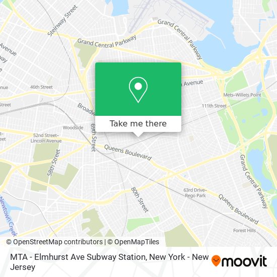 Mapa de MTA - Elmhurst Ave Subway Station