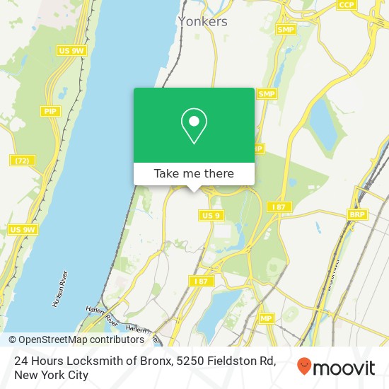 Mapa de 24 Hours Locksmith of Bronx, 5250 Fieldston Rd