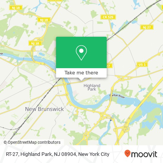Mapa de RT-27, Highland Park, NJ 08904