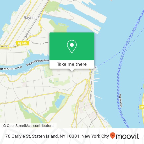 Mapa de 76 Carlyle St, Staten Island, NY 10301