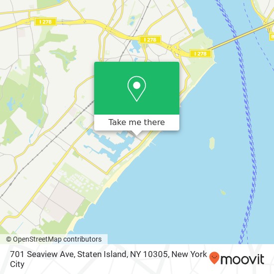 Mapa de 701 Seaview Ave, Staten Island, NY 10305