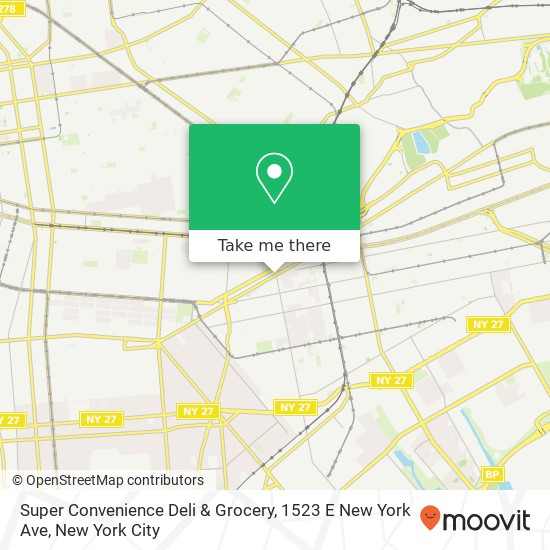 Mapa de Super Convenience Deli & Grocery, 1523 E New York Ave