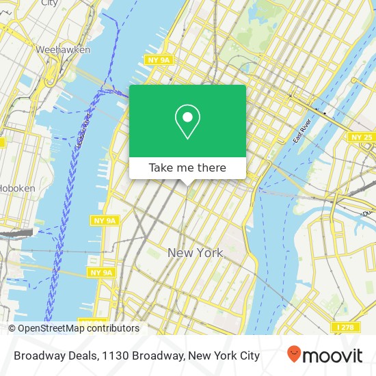Mapa de Broadway Deals, 1130 Broadway