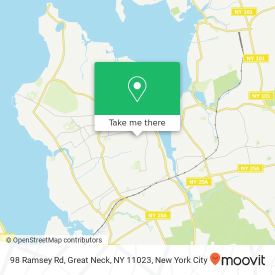 Mapa de 98 Ramsey Rd, Great Neck, NY 11023