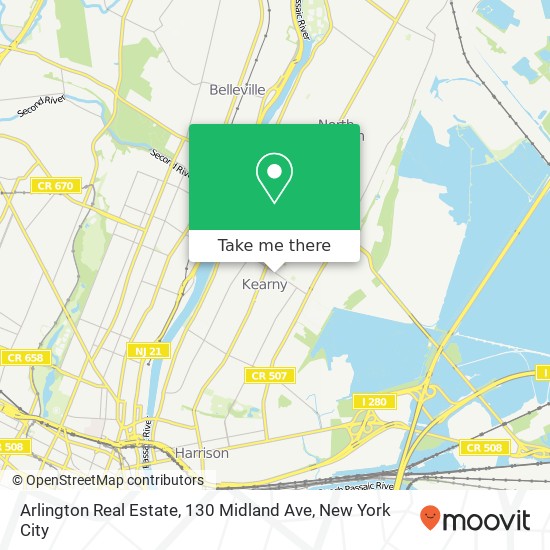 Mapa de Arlington Real Estate, 130 Midland Ave