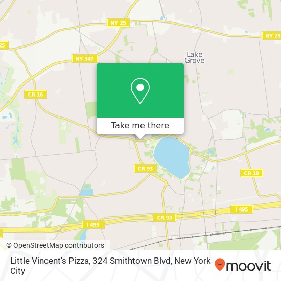 Little Vincent's Pizza, 324 Smithtown Blvd map