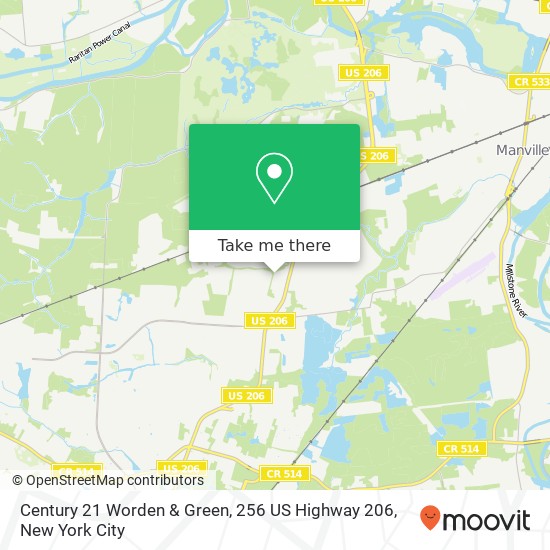 Century 21 Worden & Green, 256 US Highway 206 map