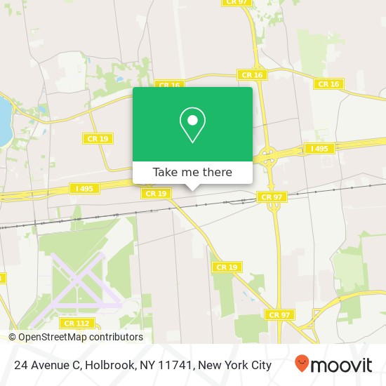 Mapa de 24 Avenue C, Holbrook, NY 11741