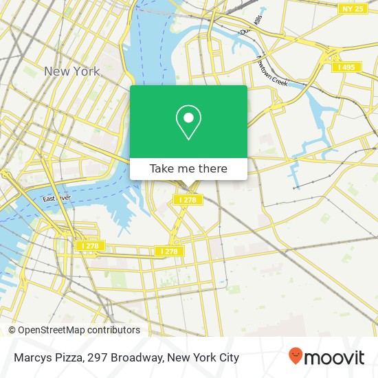 Mapa de Marcys Pizza, 297 Broadway