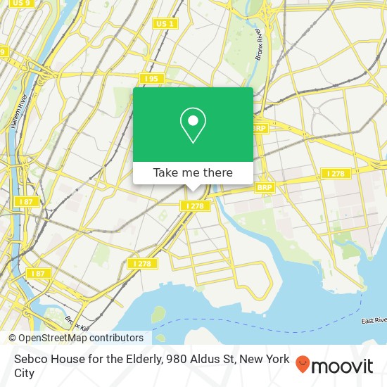 Mapa de Sebco House for the Elderly, 980 Aldus St