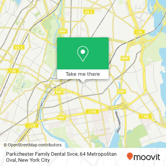 Mapa de Parkchester Family Dental Svce, 64 Metropolitan Oval