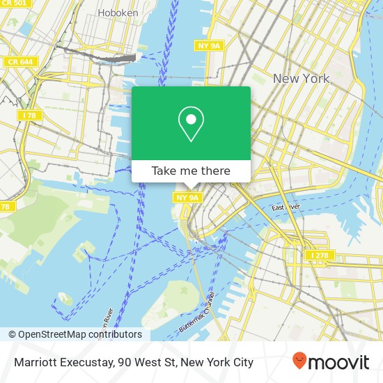 Mapa de Marriott Execustay, 90 West St