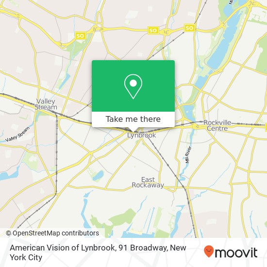 Mapa de American Vision of Lynbrook, 91 Broadway