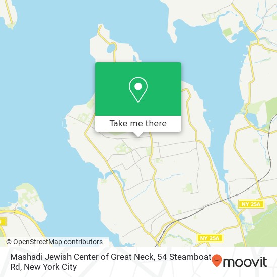 Mapa de Mashadi Jewish Center of Great Neck, 54 Steamboat Rd