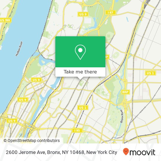 Mapa de 2600 Jerome Ave, Bronx, NY 10468