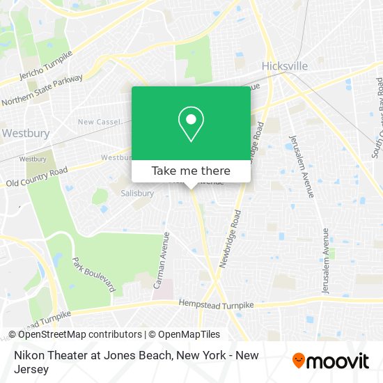 Mapa de Nikon Theater at Jones Beach
