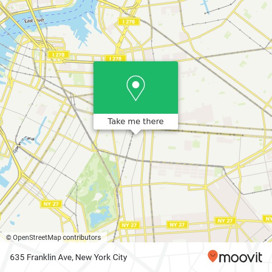 Mapa de 635 Franklin Ave, Brooklyn, NY 11238