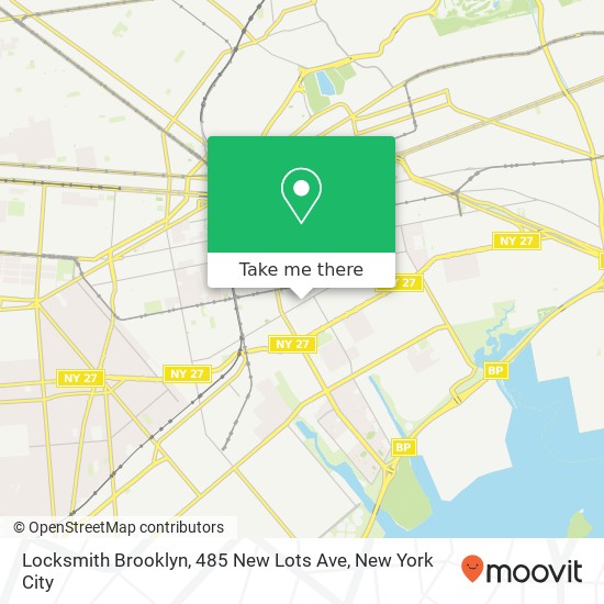 Locksmith Brooklyn, 485 New Lots Ave map