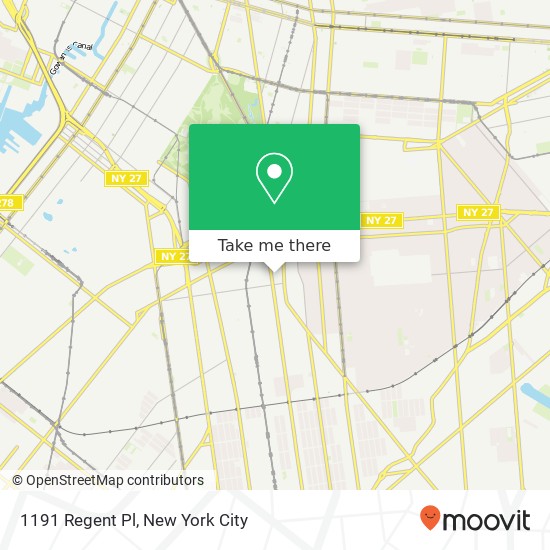 Mapa de 1191 Regent Pl, Brooklyn, NY 11226