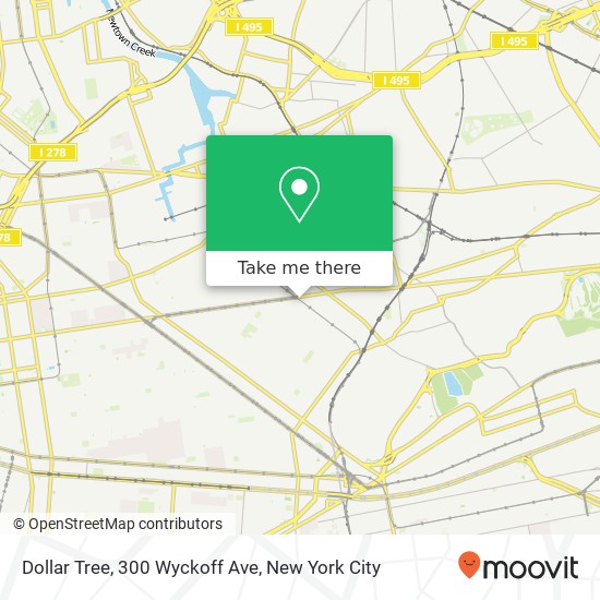 Mapa de Dollar Tree, 300 Wyckoff Ave