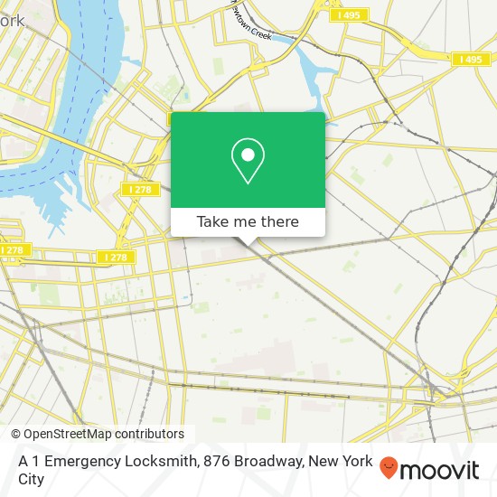 A 1 Emergency Locksmith, 876 Broadway map